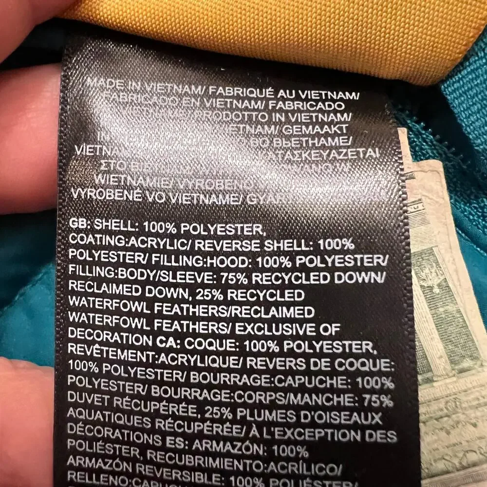 The North Face Coat Kids Youth Large Reversible 600 Down Puffer Jacket Hooded *